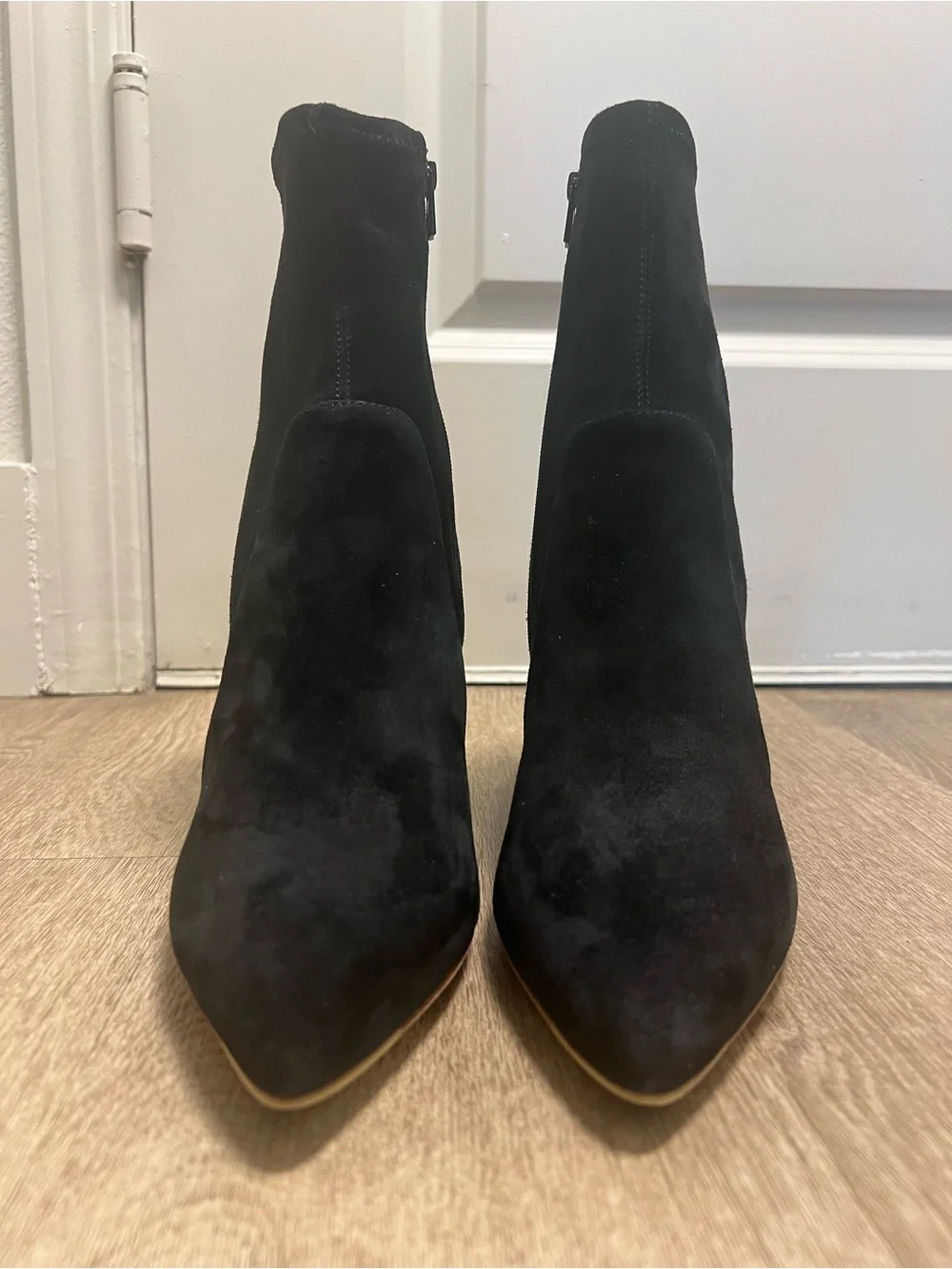 Loeffler Randall Isla Black Suede Pointed Toe Ankle Boots Size 9 NIB